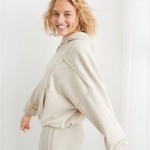 aerie | Tops | Aerie Sherpa Patchwork Hoodie | Poshmark